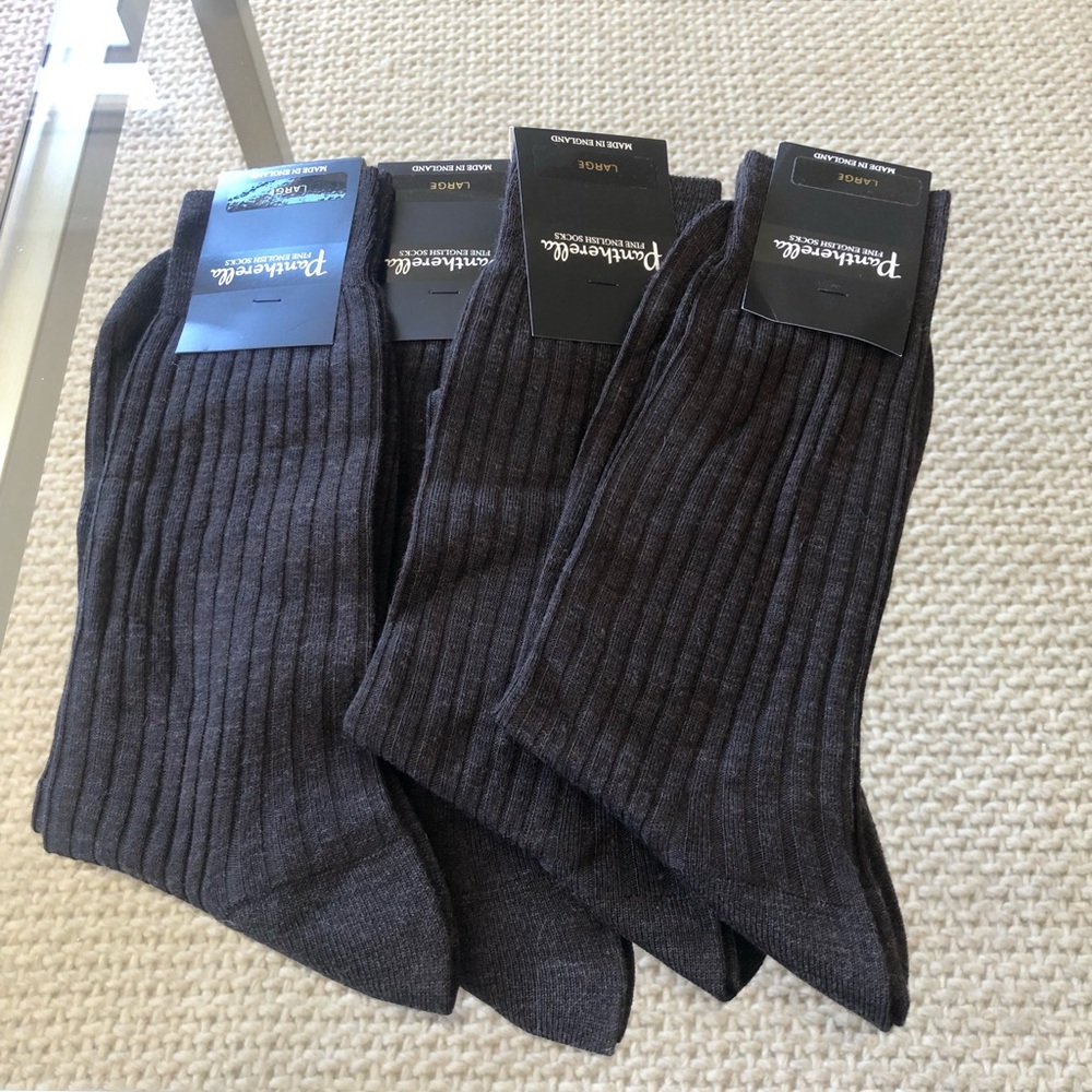 Pantherella dark brown Laburnam dress socks